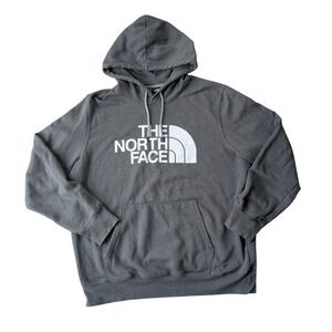 The North Face Mens XL Grey Half Dome Logo Pullover Hoodie Sweatshirt